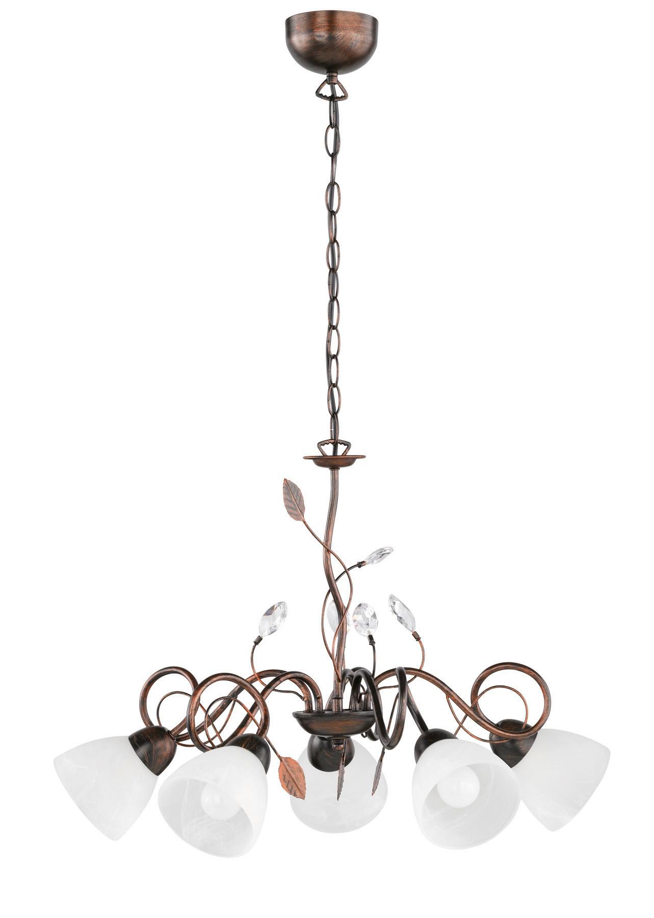 Trio Leuchten Hängeleuchte Traditio H: 150 cm 5-Flammig, Metall/ Glas