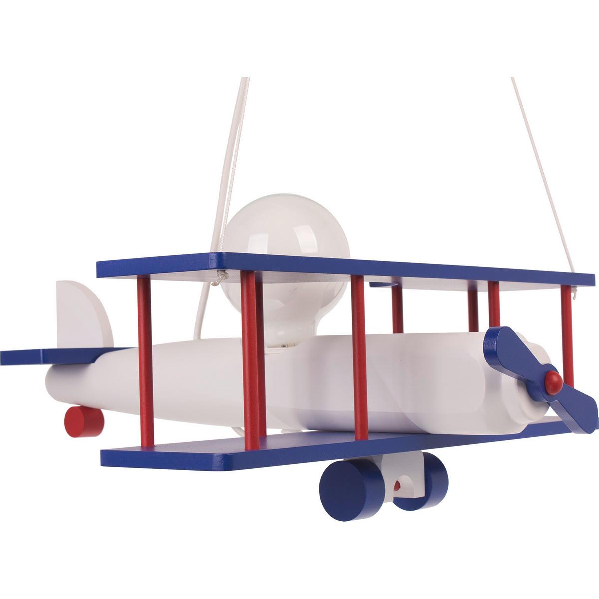 Kinderhängeleuchte 1041128 Flugzeug - Blau/Rot, KONVENTIONELL, Holz (42/45/75cm)