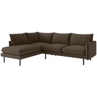 Ecksofa Samos Braun S: 204x267 cm - Schwarz/Braun, Design, Textil (204/267cm) - Livetastic