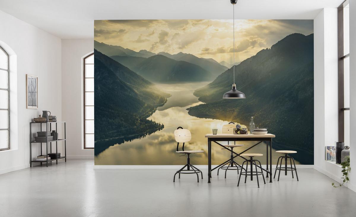 Fototapete Gold Mountains - Multicolor, Trend, Textil (400/250cm)