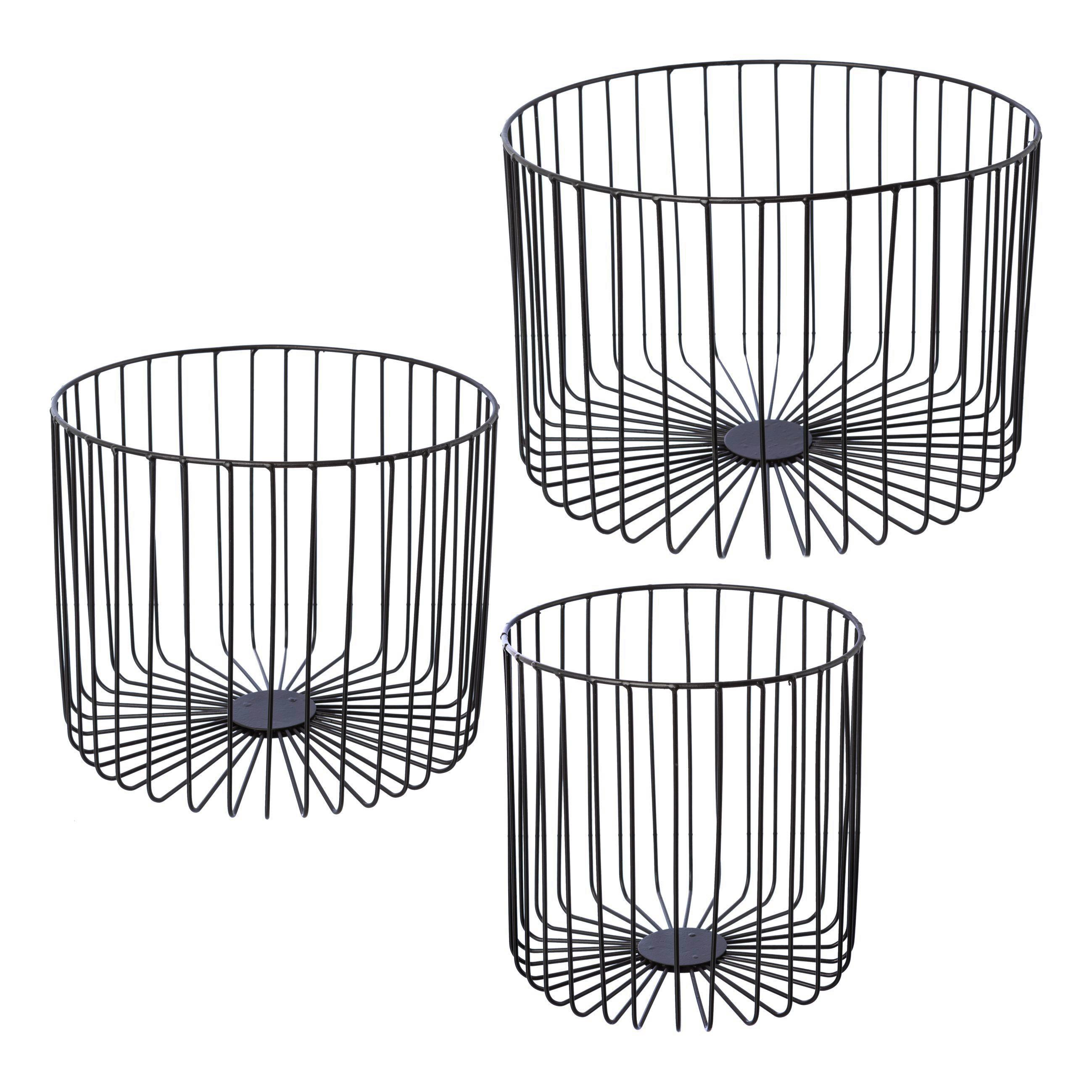 Koš Petra, Ø: 28cm - černá, Basics, kov (28/23cm) - Modern Living