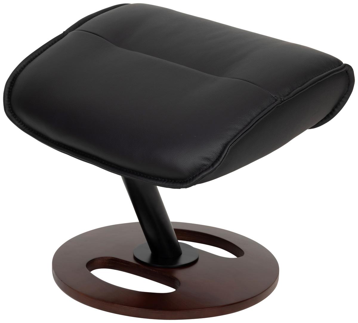 Relaxsessel Calm Schwarz B: 76 Cm - Walnussfarben/Schwarz, Basics, Leder/Holz (76/106/90cm) - Livetastic