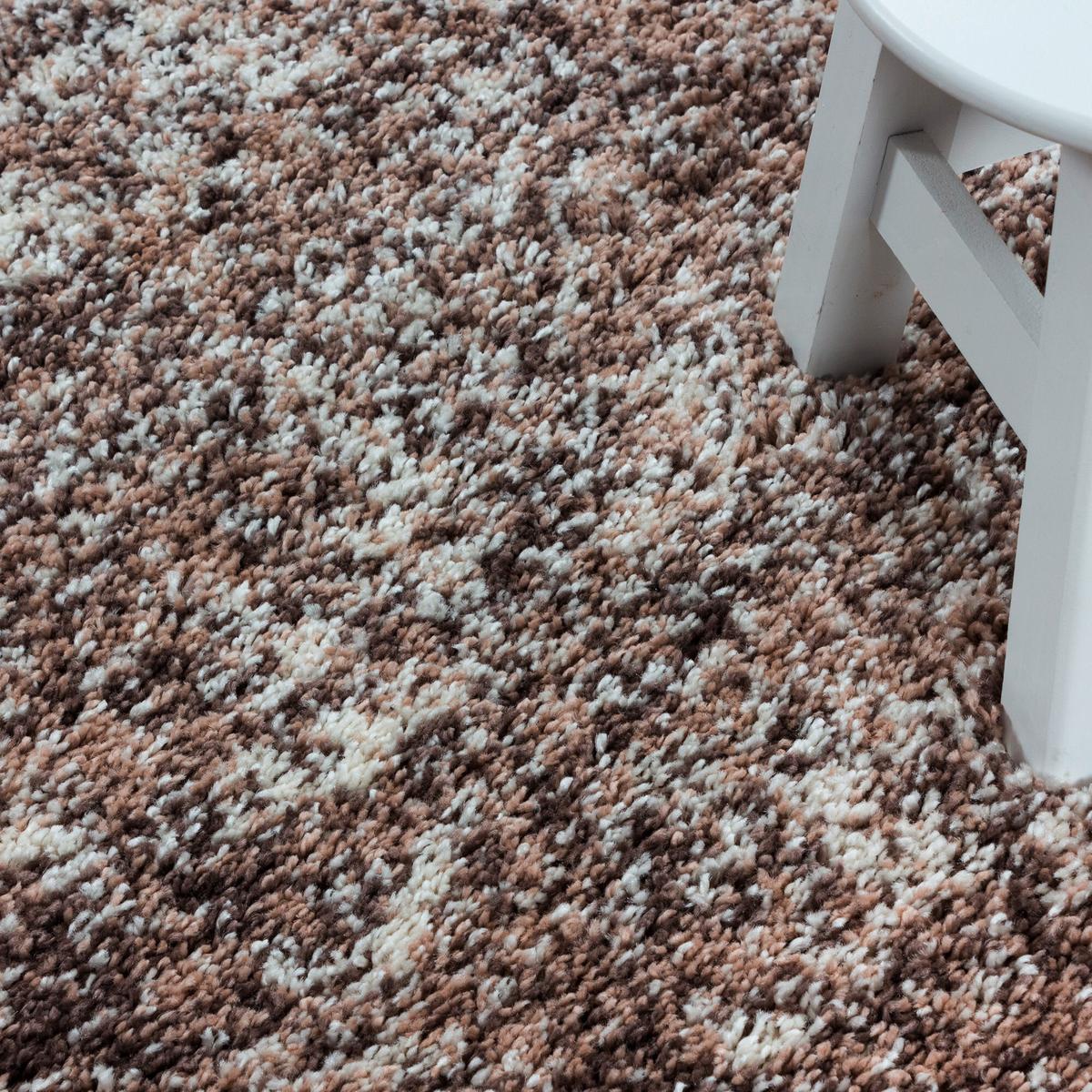 Hochflorteppich Enjoy - Beige, KONVENTIONELL, Textil (160/160cm) - Novel