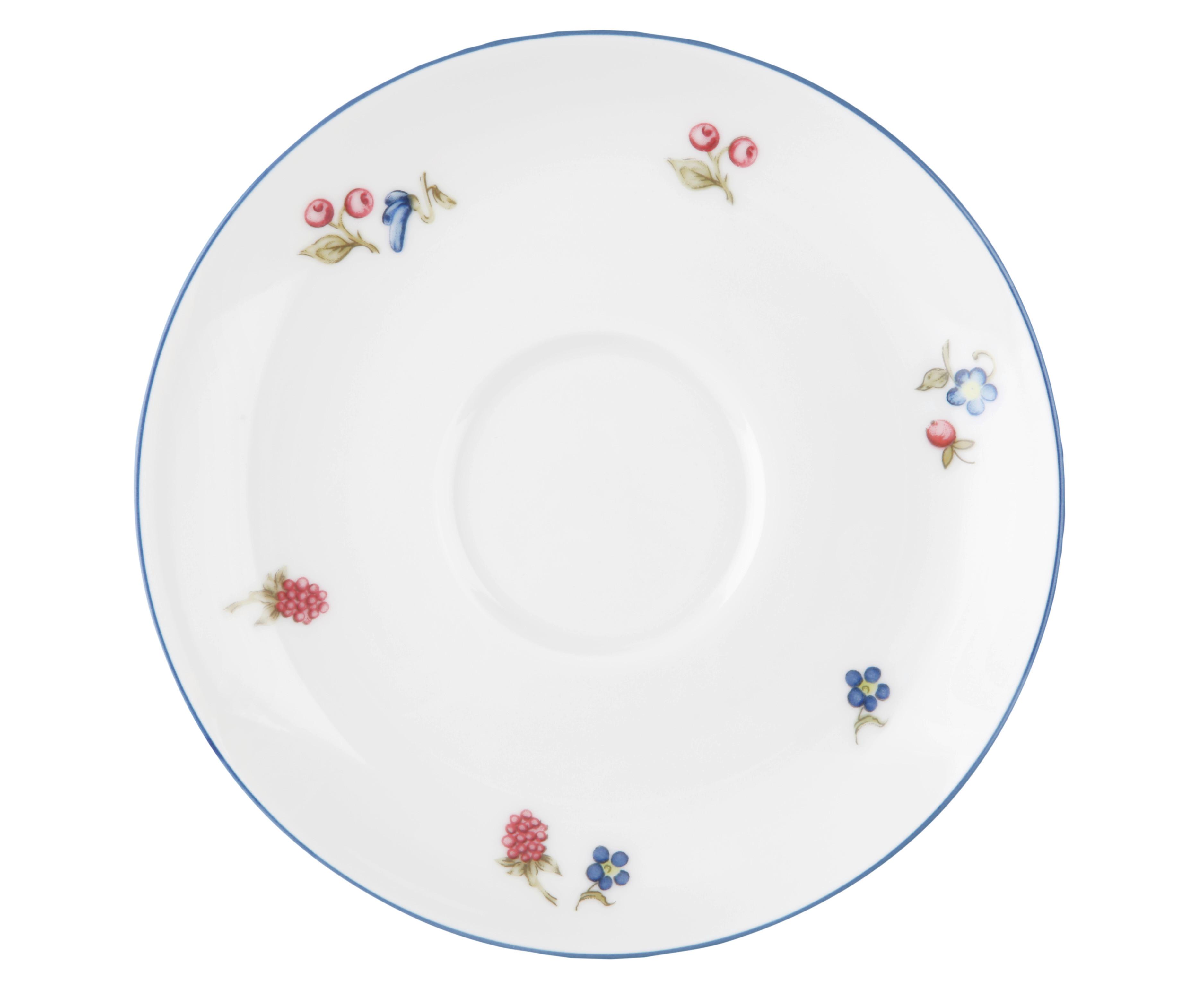 Untertasse rund Porzellan Sonate D: 13 cm m. Blumendekor