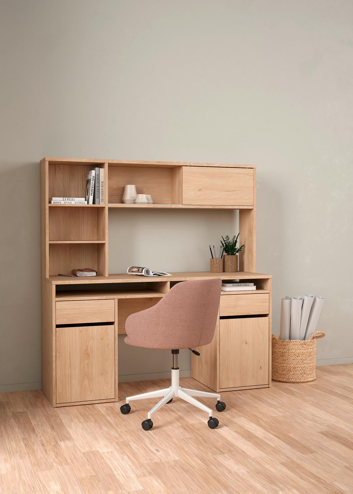 Schreibtisch Function Plus Eichefarben, L: 149 cm - Eichefarben, MODERN, Holzwerkstoff (149/48,2/156,2cm) - MID.YOU