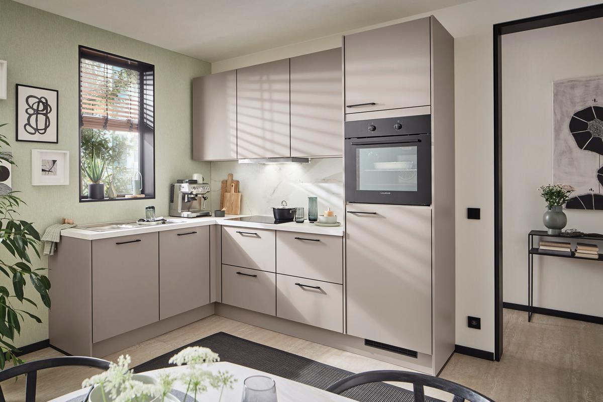 Eckküche Pn 105 - Kaschmir/Hellgrau, MODERN, Holzwerkstoff (186,6/248,2cm) - Pino