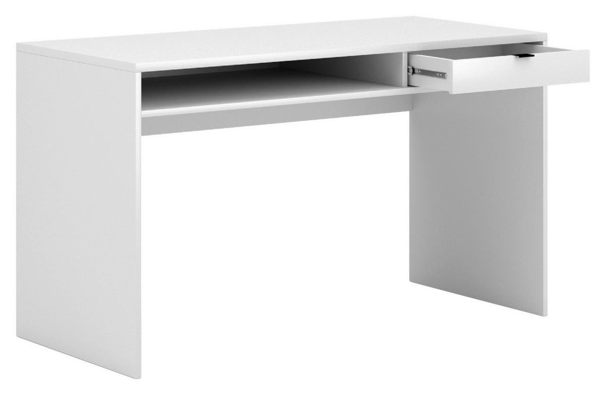 Schreibtisch Hofis Weiß B: 60 cm - Weiß, Design, Holzwerkstoff/Kunststoff (130/60/76cm) - MID.YOU