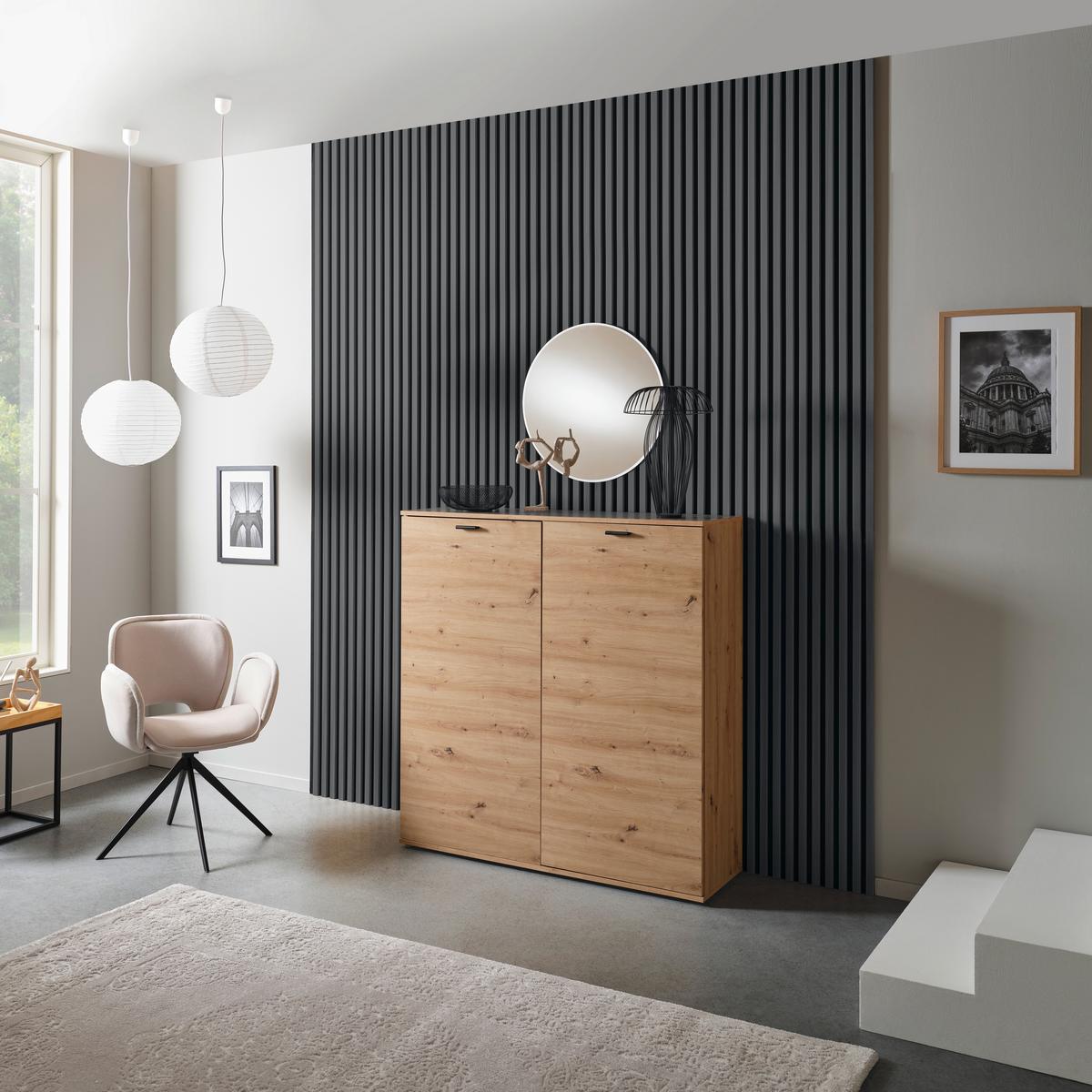 Falipanel Josef - sötét tölgy, Modern, műanyag/faalapú anyag (60/120/2cm)