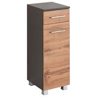 Unterschrank Paris Eiche Wotan/weiß B: 30 Cm - Silberfarben/Eiche Wotan, MODERN, Holzwerkstoff (30/79/35cm) - Held