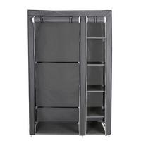 Stoffschrank Grau B: 110 Cm - Eschefarben/Grau, Basics, Kunststoff/Textil (110/175/45cm)