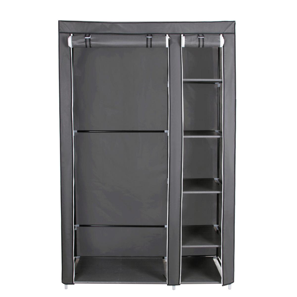 Stoffschrank Grau B: 110 Cm - Eschefarben/Grau, Basics, Kunststoff/Textil (110/175/45cm)