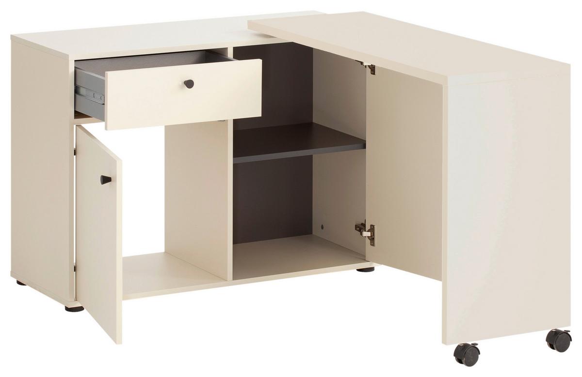 Schreibtischkombination Lovund, Beige B: 104,6 Cm - Beige, Design, Holzwerkstoff (104,6/75,3/39cm) - MID.YOU