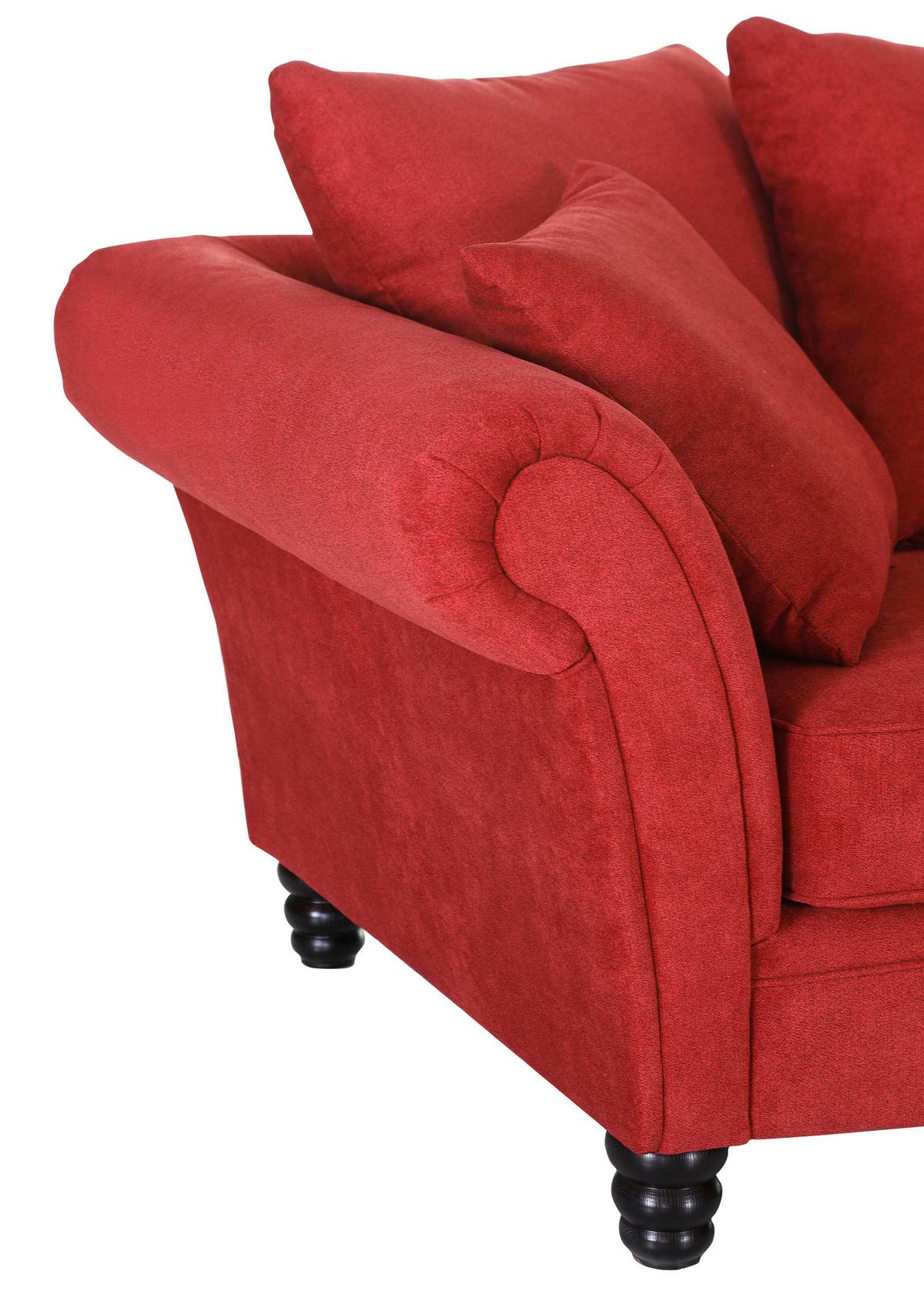 Bigsofa Lamour - Dunkelbraun/Rot, KONVENTIONELL, Holz/Textil (270/80/110cm) - Livetastic