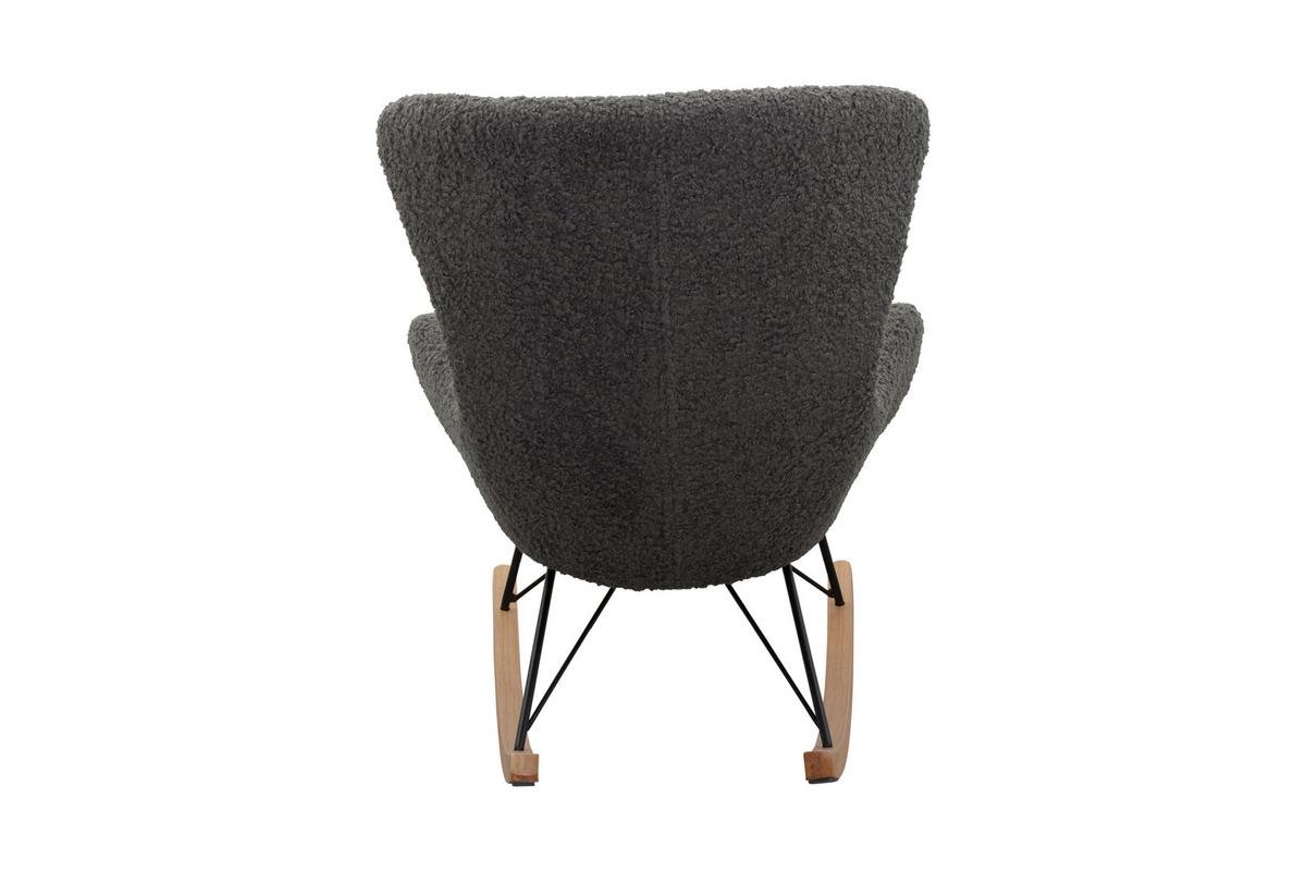 Schaukelstuhl Dunkelgrau B: 75 Cm - Eichefarben/Dunkelgrau, MODERN, Textil/Metall (75/106/102cm) - Livetastic