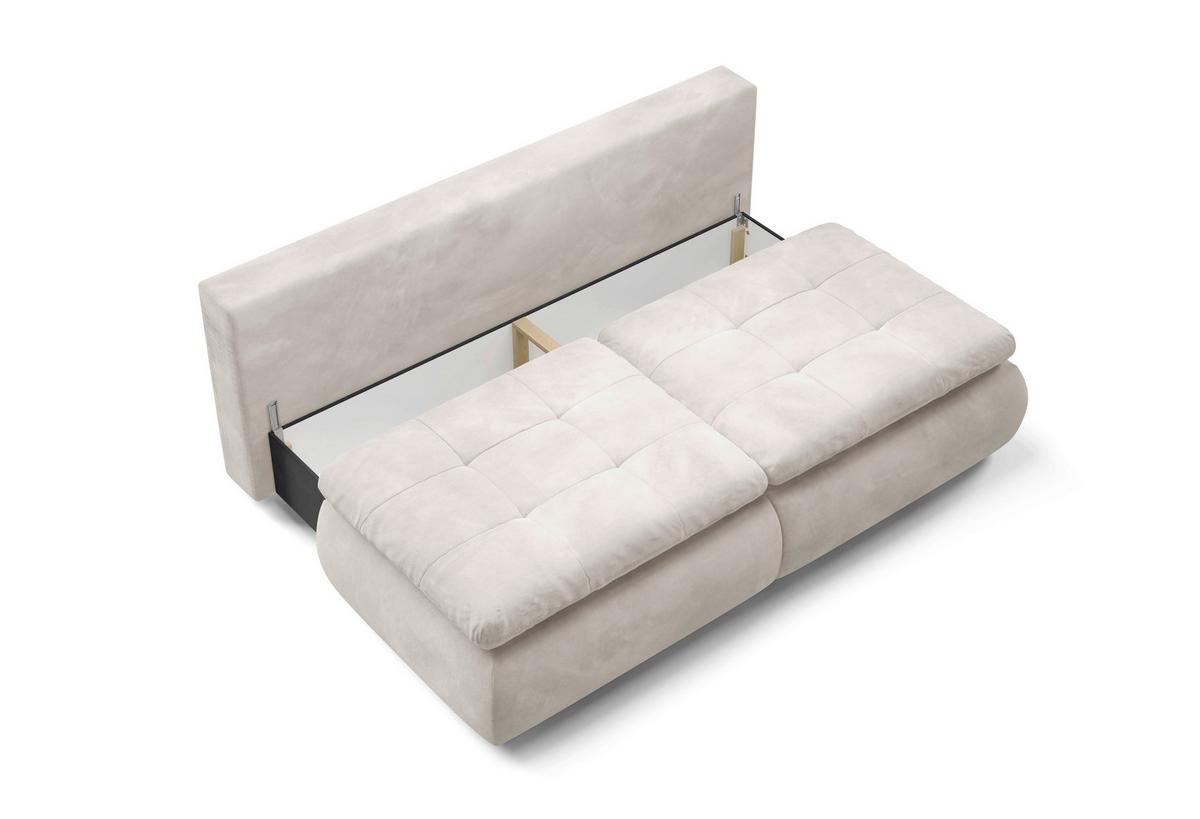 Schlafsofa Mystic Creme B: 220cm - Creme/Schwarz, Design, Textil (220/94/114cm) - Livetastic