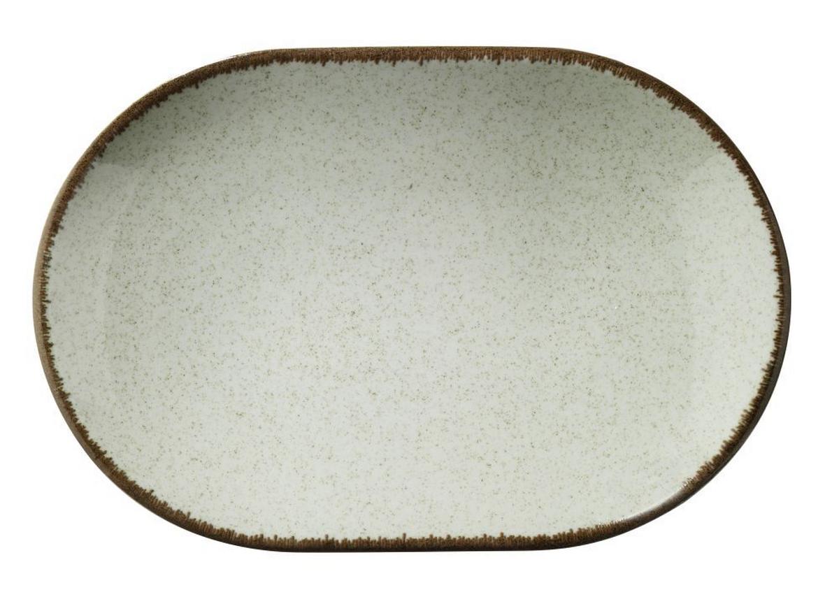 Servierplatte Porzellan Sonora Grün ca. 22x32 cm, Oval - Grün, MODERN, Keramik (22/32cm) - James Wood