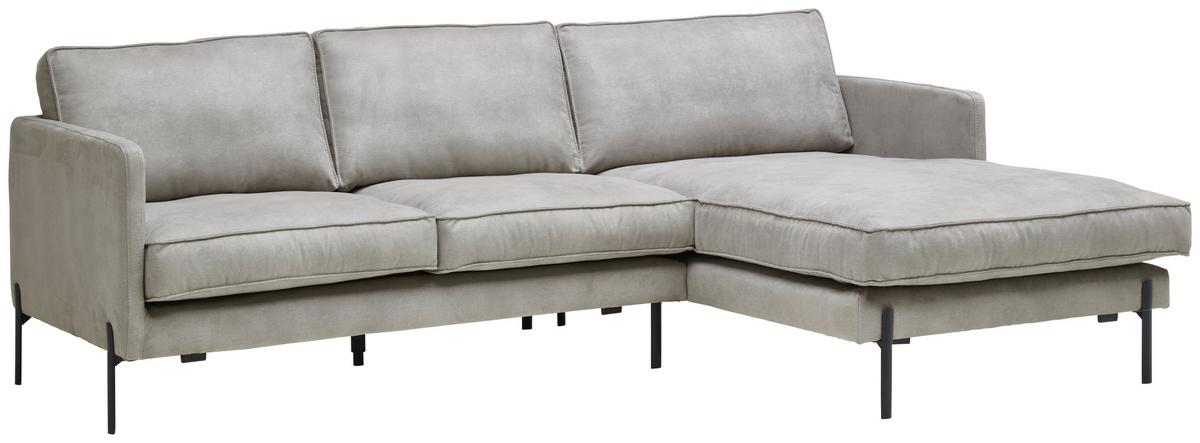 Ecksofa Yukon Hellgrau S: 232x154 Cm - Hellgrau/Schwarz, Trend, Textil (232/154cm) - Livetastic