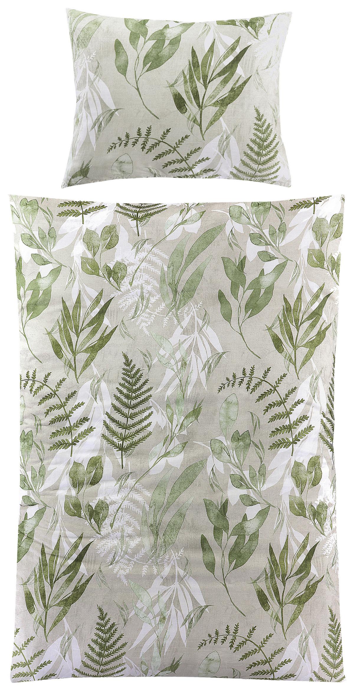 Bettwäsche 140x200 cm Tessa Renforce, Grün - Grün, ROMANTIK / LANDHAUS, Textil (140/200cm) - James Wood