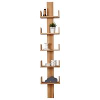 Wandregal Pepe B: 35 Cm Buche Massiv 5 Fächer - Naturfarben, MODERN, Holz (35/180/17cm) - MID.YOU