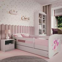 Kinder-/Juniorbett Babydreams Inkl. Matratze 80x160 - Birkefarben/Weiß, MODERN, Holz/Holzwerkstoff (80/160cm) - MID.YOU