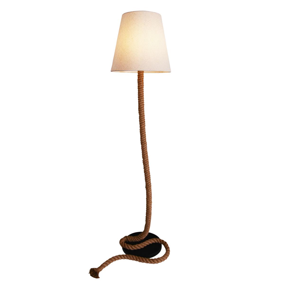 Stehlampe Naturfarben Seiloptik - Naturfarben, Basics, Kunststoff/Textil (40/164cm) - Näve
