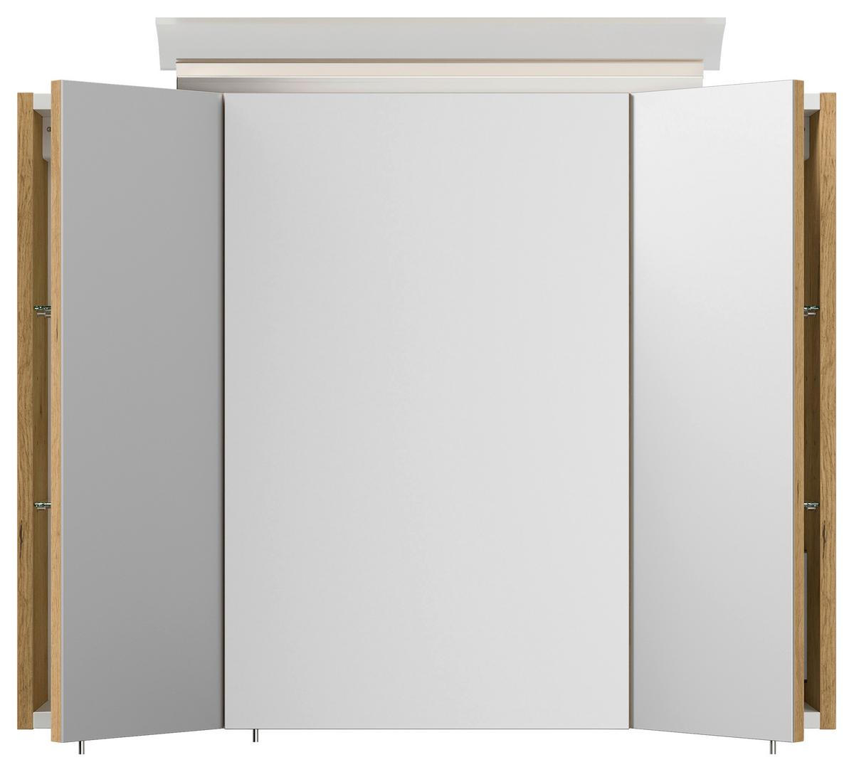 Spiegelschrank Eiche Dekor B: 80 Cm - Eichefarben, MODERN, Glas/Holzwerkstoff (80/62/17cm) - MID.YOU