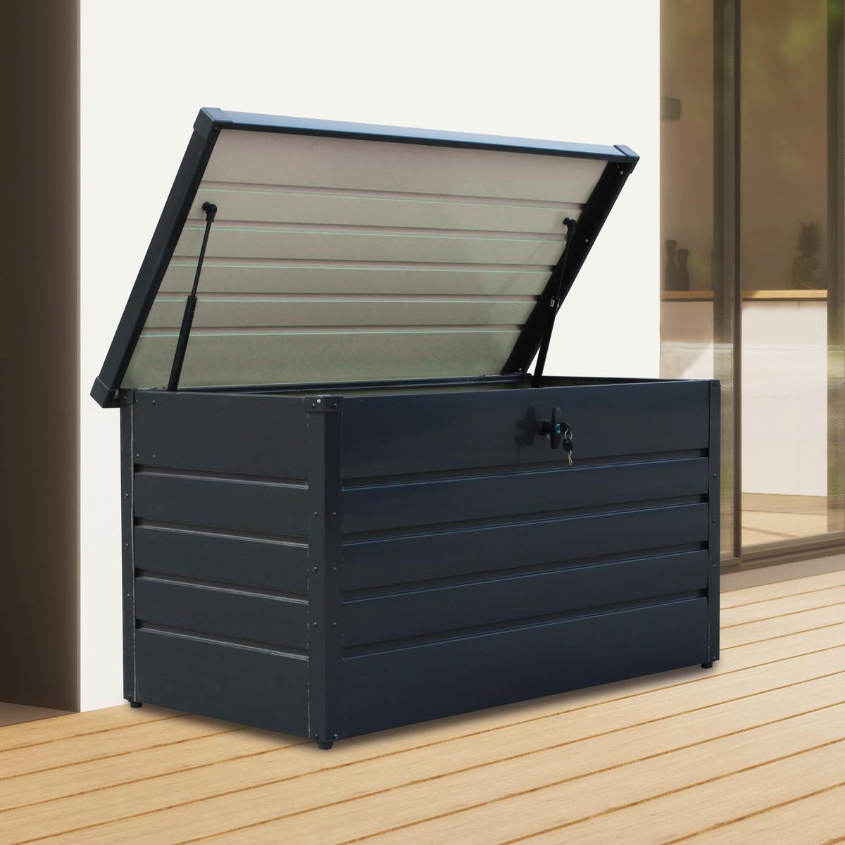 Kissenbox Wasserfest 120x61x62 Cm 350 L Anthrazit - Anthrazit, Basics, Metall (120/61/62cm)