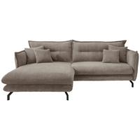 Ecksofa Lava Graubraun S: 180/255 cm - Graubraun/Schwarz, MODERN, Textil (180/255cm) - Livetastic