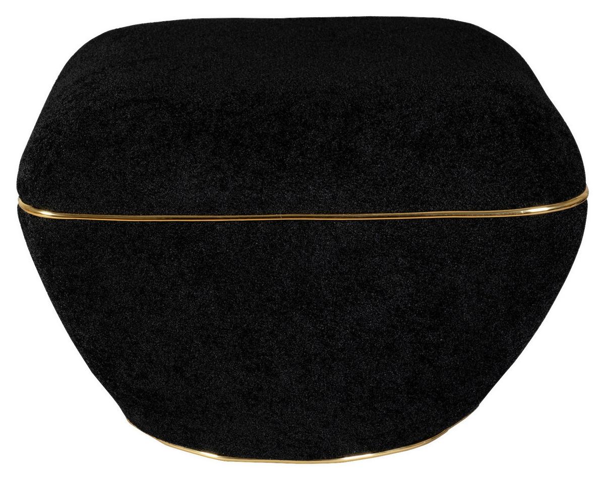 Hocker Contessa Schwarz/Goldfarben D: 60 cm - Goldfarben/Schwarz, Design, Textil (60/42,5cm) - Kayoom