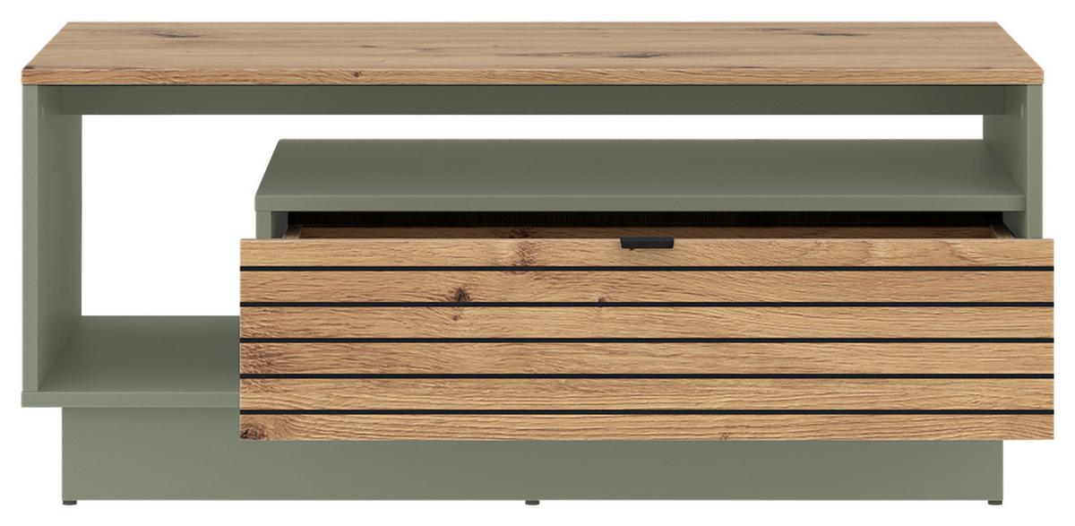 Couchtisch Nexa Salbeigrün /Eiche Dekor B: 106cm - Salbeigrün/Eiche Artisan, Basics, Holzwerkstoff/Kunststoff (106/45,5/65cm)
