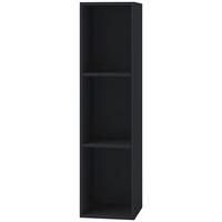 Schallplattenregal Platto 34 cm Schwarz Dekor - Schwarz, KONVENTIONELL, Holzwerkstoff (34/107/29cm) - MID.YOU