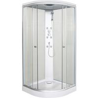 Zuhanykabin Tc01 - krómszínű/fehér, Konventionell, műanyag/üveg (90/90/210cm)