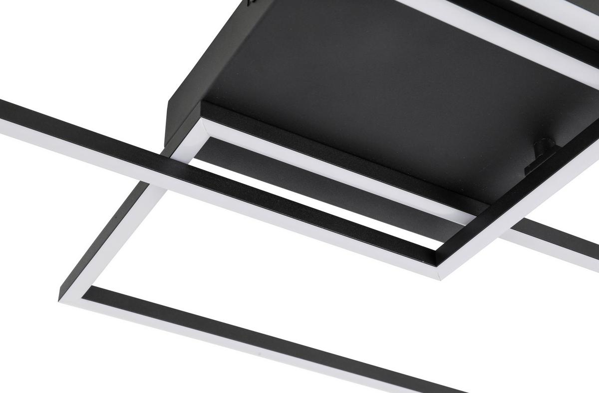 LED-Deckenleuchte Hava L: 108 cm - Schwarz, Design, Kunststoff/Metall (108/56/7,5cm) - Luca Bessoni