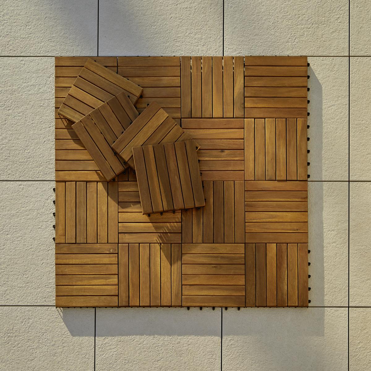 Terrassenfliese Rudi 30x30 cm Akazienholz - Akaziefarben, MODERN, Holz/Kunststoff (30/30cm) - Ondega