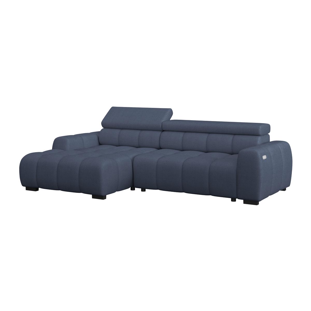 Ecksofa Fargo S Blau, B: 168cm - Blau/Schwarz, Trend, Textil (168/285cm)