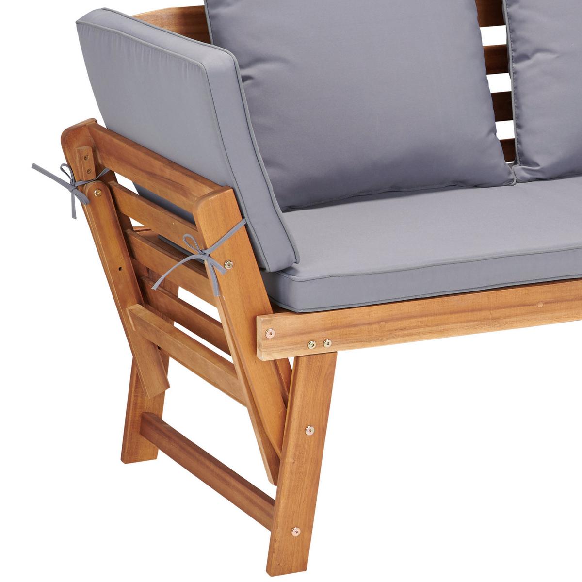 Kerti Pad Bali - akáciaszínű/szürke, Modern, textil/fa (190/75/68cm) - James Wood