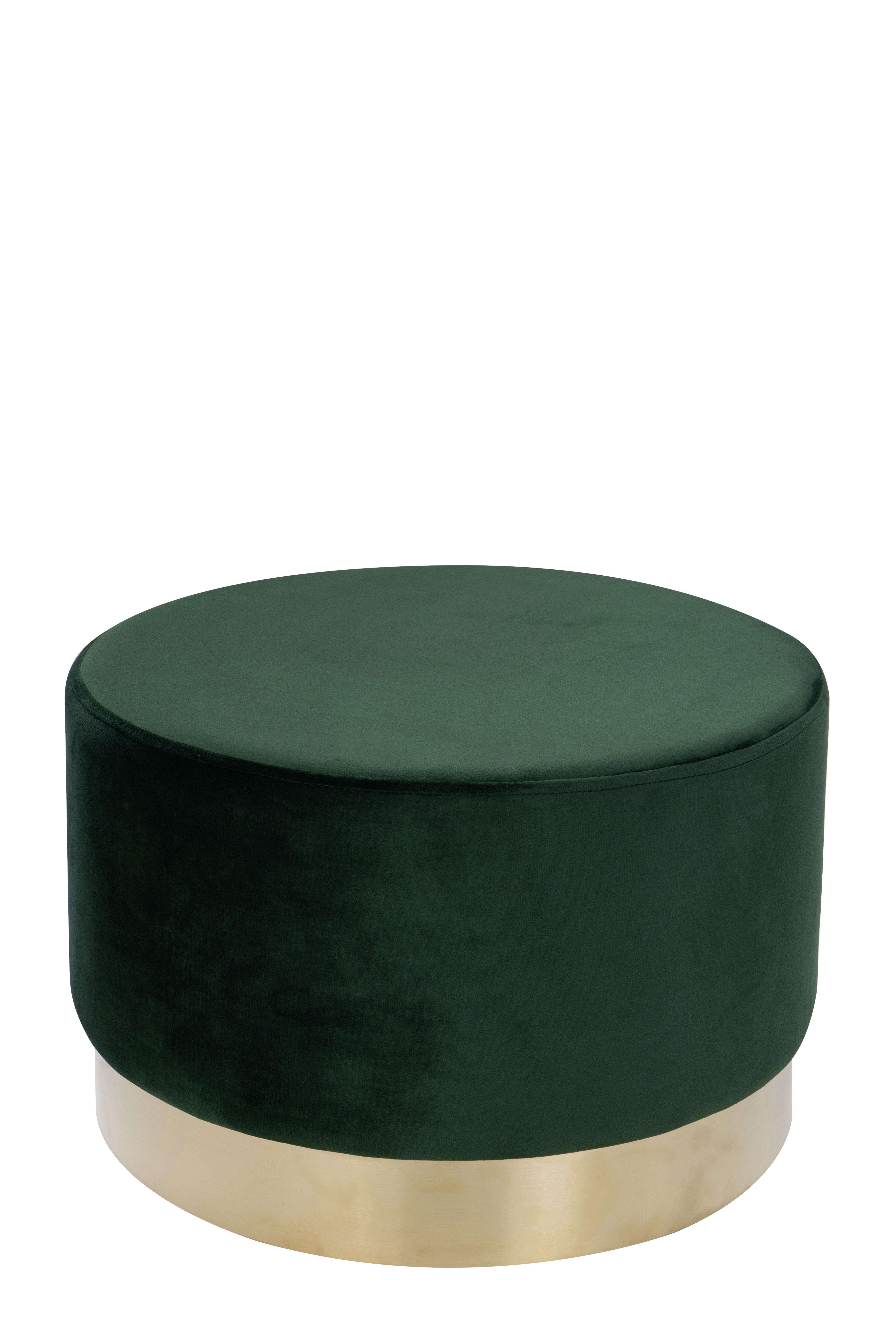 Pouf Samt Dunkelgrün/Golden DxH: ca. 55x43 cm