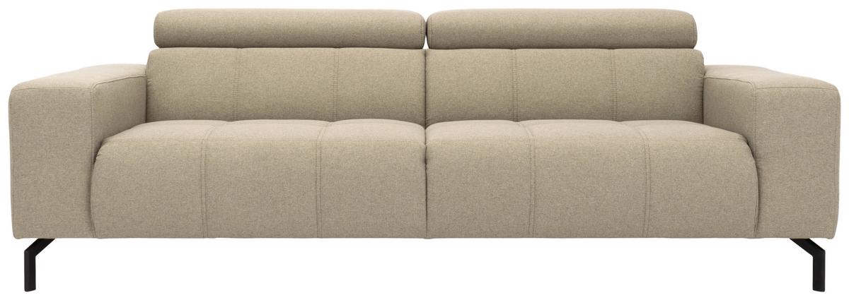 3-sitzer-sofa Cunelli Schlammfarben Webstoff - Schlammfarben/Schwarz, Design, Textil (238/79/104cm) - MID.YOU