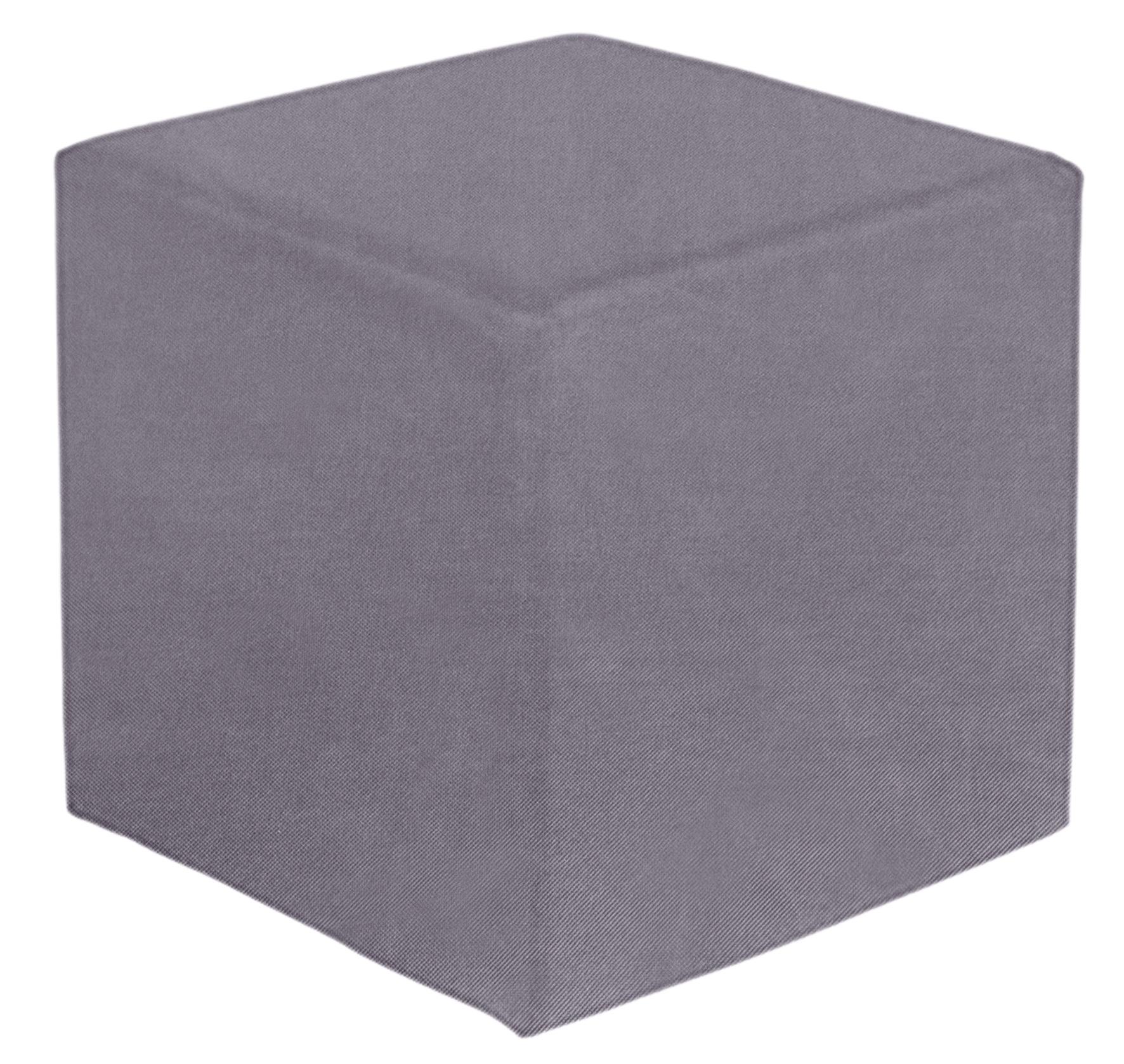 Ondega Hocker Betty Lederlook Grau H: 45 cm Würfelförmig