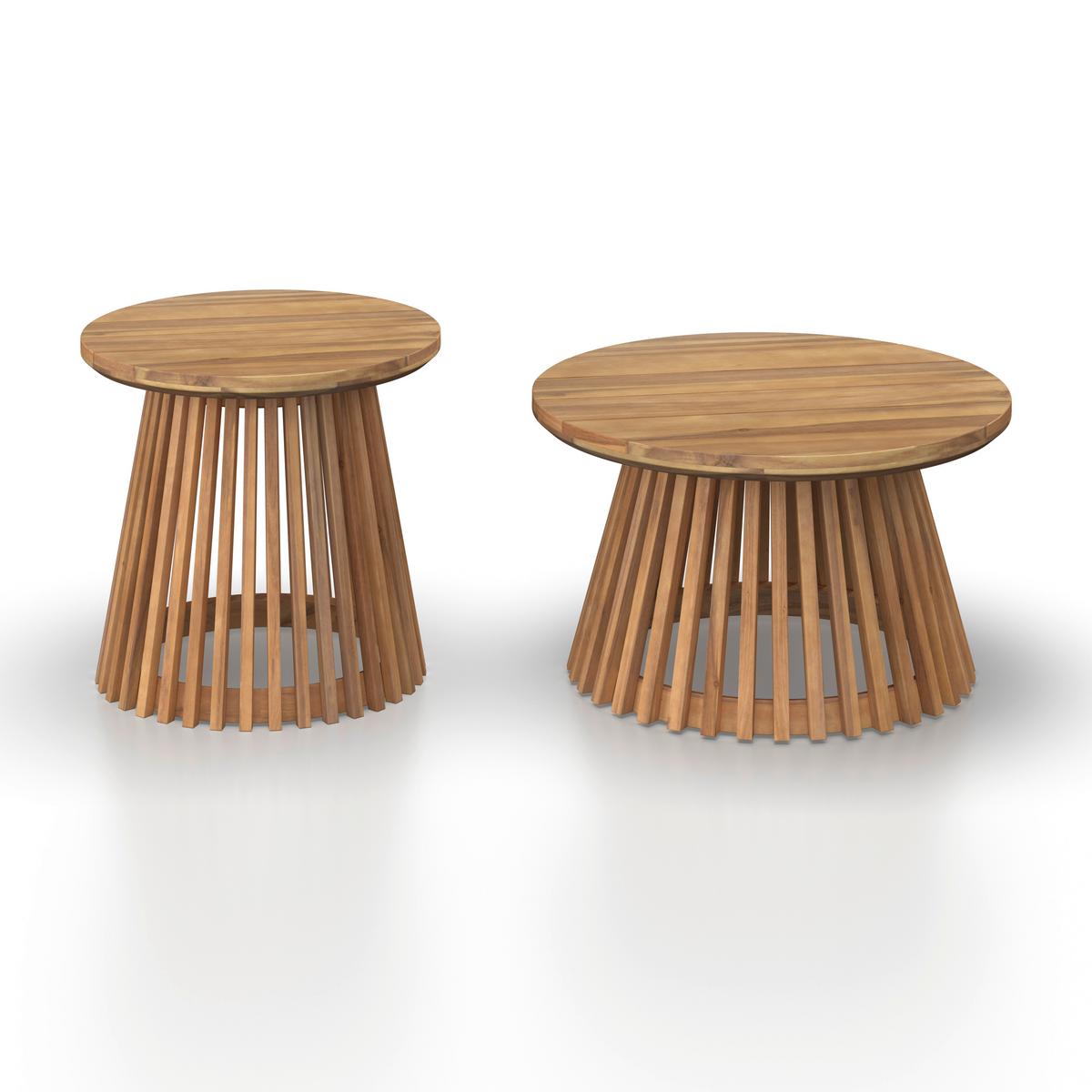 TERASOVÁ SEDACIA SÚPRAVA MARA - krémová/farba tíku, Modern, kov/drevo (190/62,5/70cm) - Bessagi Garden