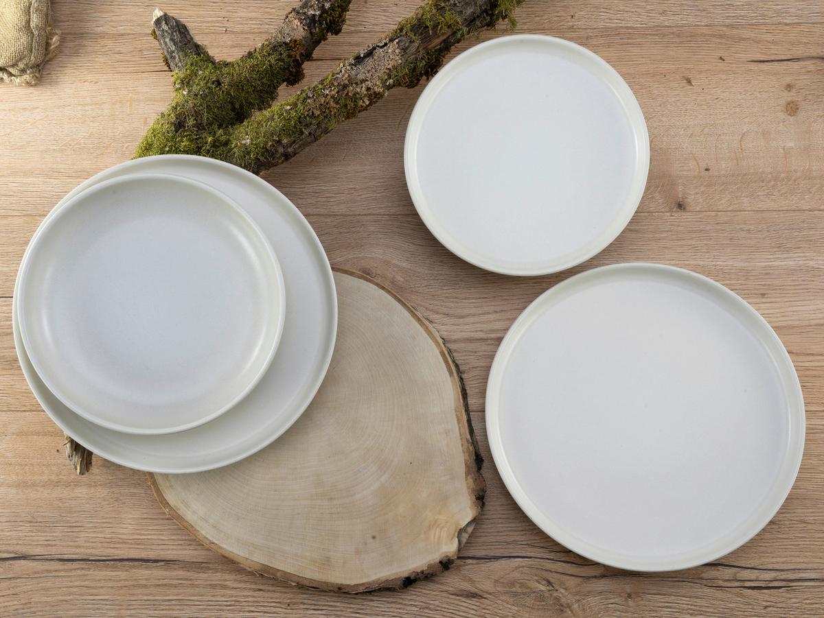 Jedálenský servis 12 dielny pre 4 osoby - biela, Basics, keramika - Creatable