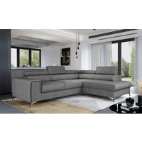 Ecksofa Laurence Grau S: 278x205 cm - Silberfarben/Grau, Design, Textil (278/205cm) - MID.YOU