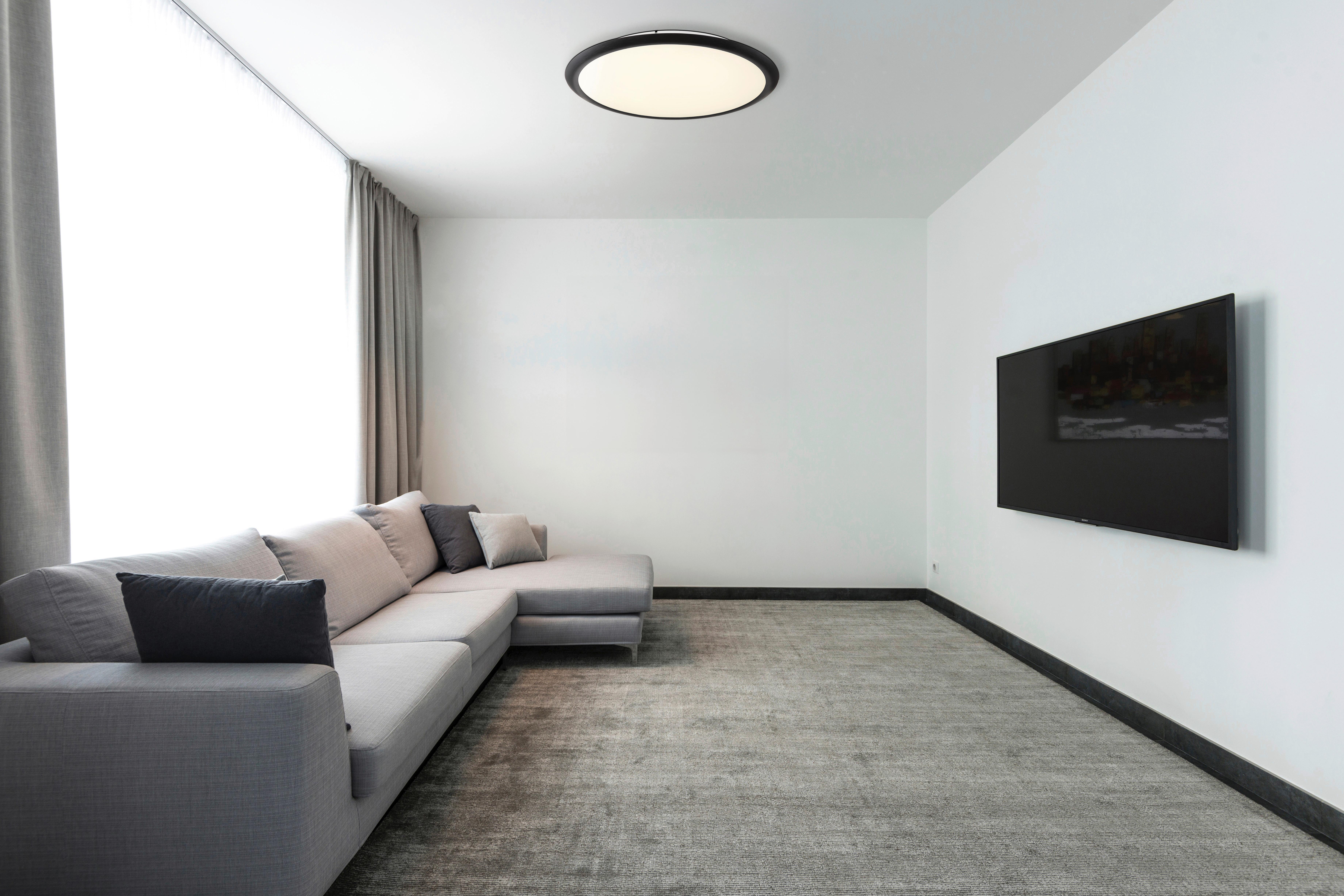LED-Deckenleuchte 67319d Suna - Opal/Grau, KONVENTIONELL, Kunststoff/Metall (50,8/5cm) - Globo