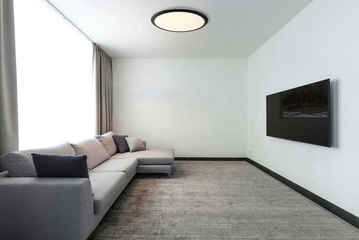 LED-Deckenleuchte 67319d Suna - Opal/Grau, KONVENTIONELL, Kunststoff/Metall (50,8/5cm) - Globo