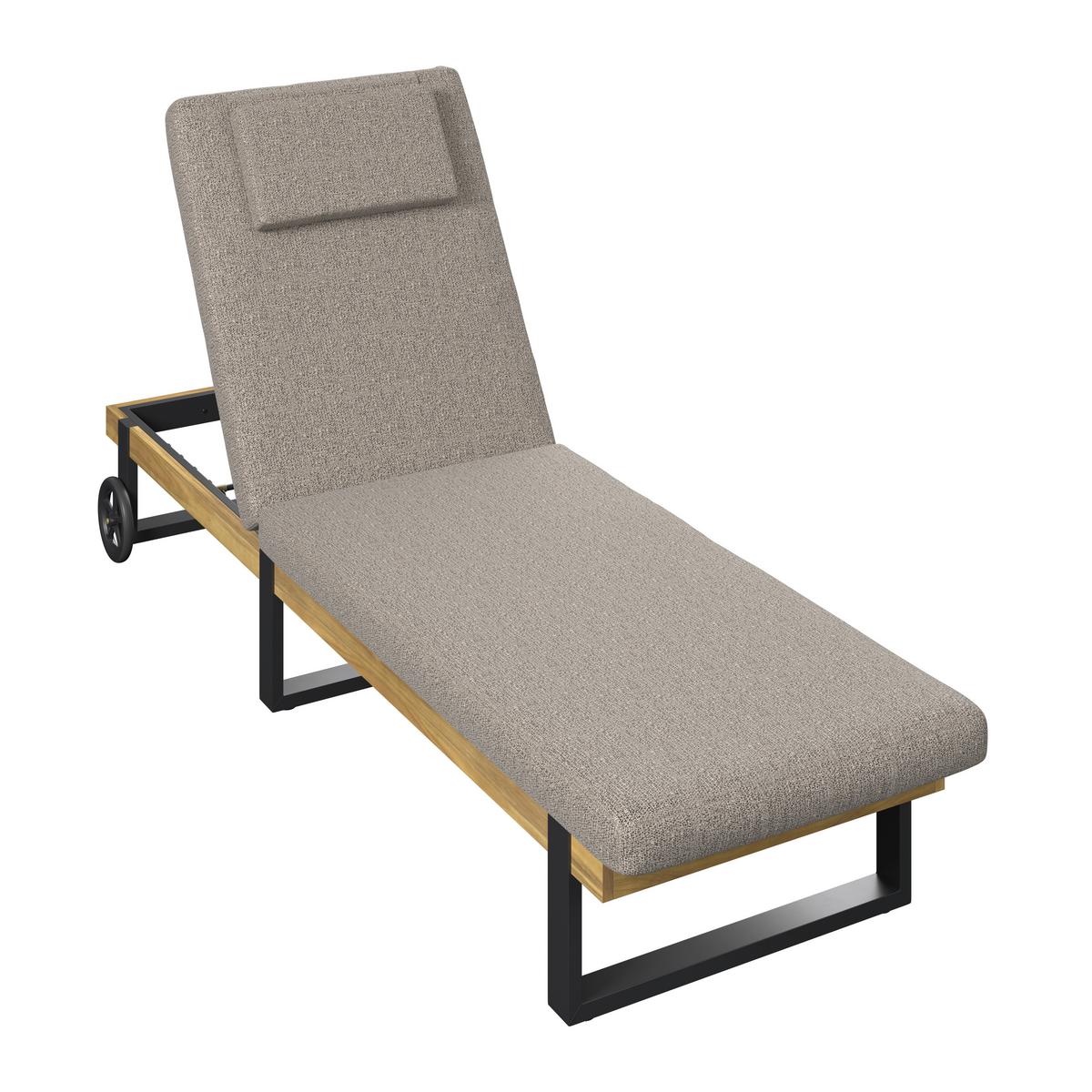 ZAHRADNÍ LEHÁTKO ELENYI - šedá, Moderní, kov/dřevo (200/95/65cm) - Bessagi Garden