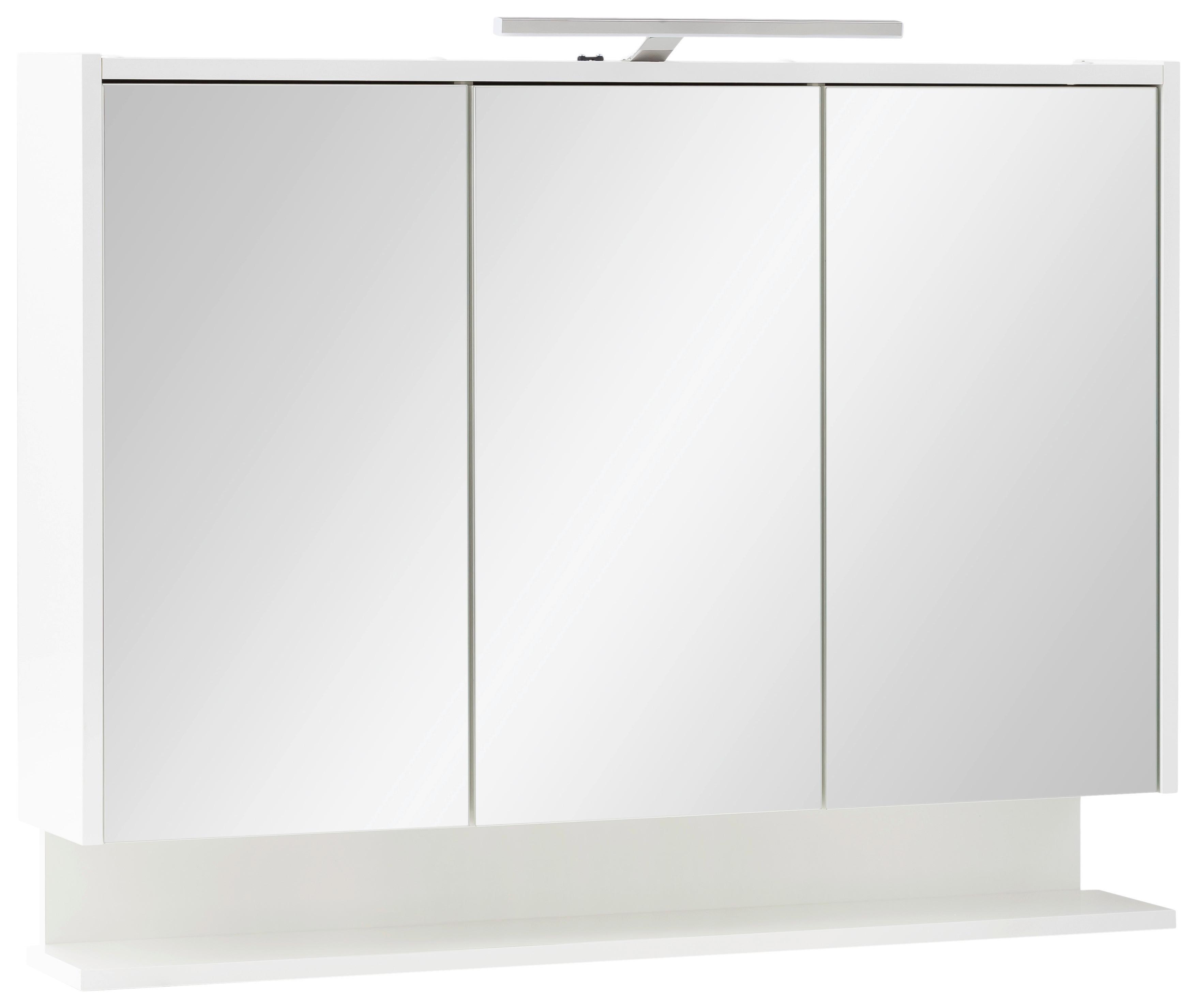 Spiegelschrank Flag Mit Led 3 Türen, Weiß - Weiß Hochglanz/Weiß, MODERN, Glas/Holzwerkstoff (93,5/71,4/16cm) - MID.YOU