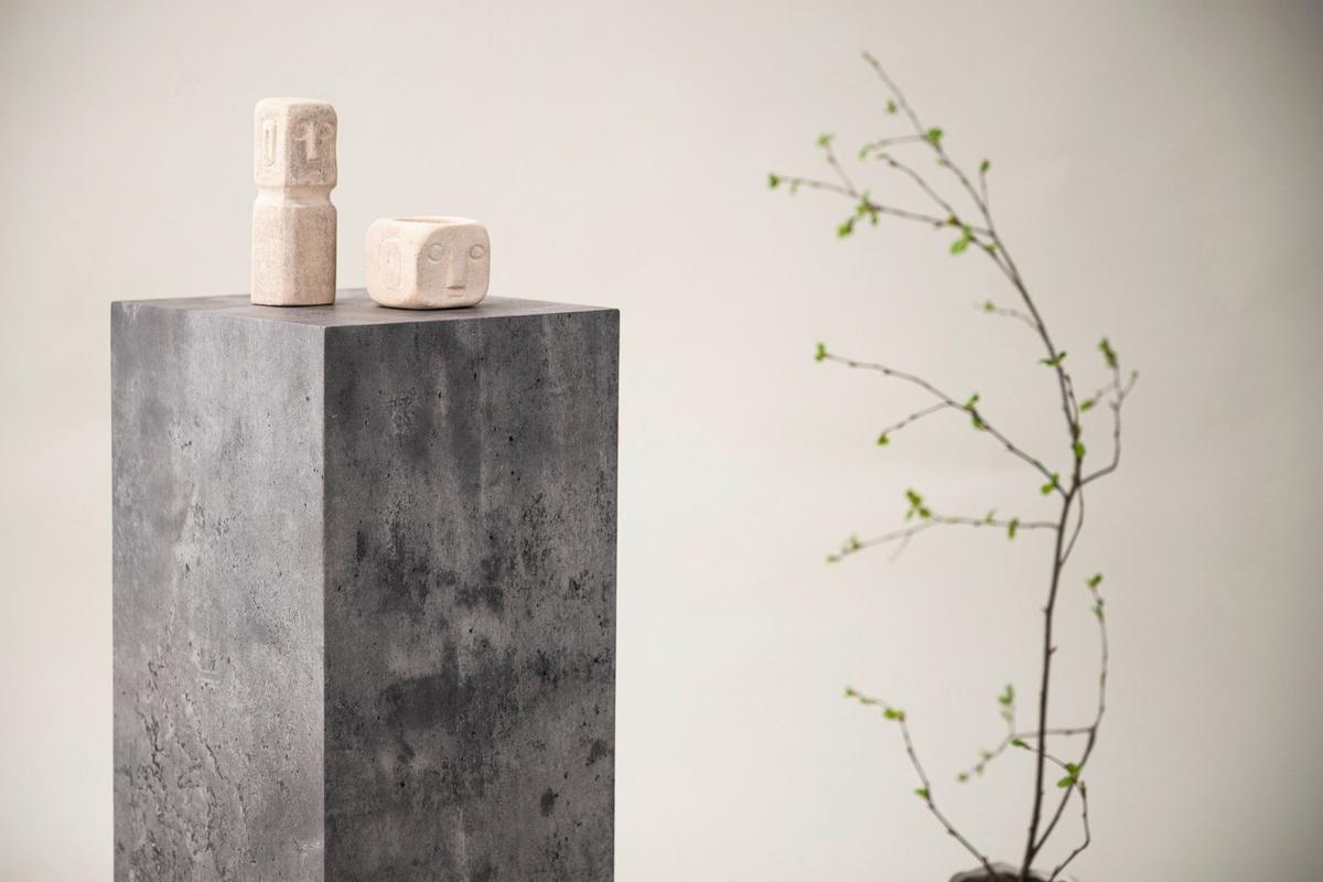 Beistelltisch Ramsvik - Grau, Design, Holz (23/23/65cm) - Livetastic