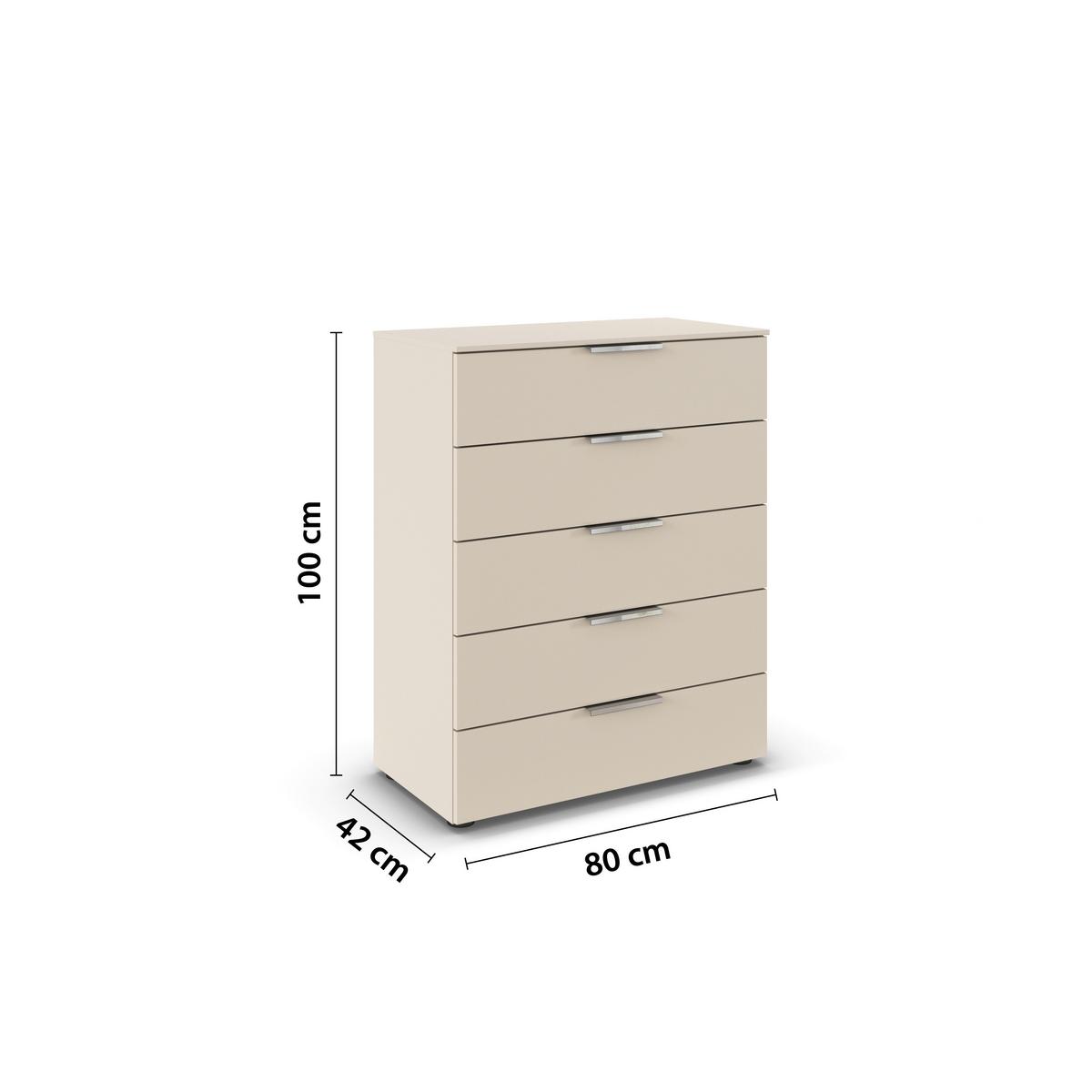Kommode Flipp Champagner B: 80 Cm - Champagner/Schwarz, MODERN, Holzwerkstoff (80/100/42cm) - Rauch Möbel