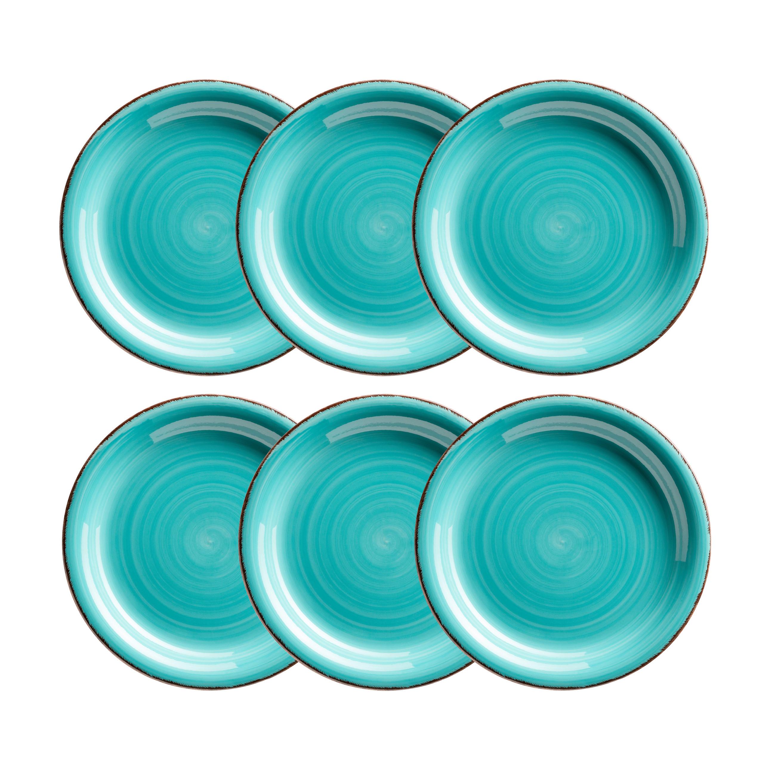 Desserttellerset Lumaca Steinzeug, Türkis, 6-Teilig - Türkis, Basics, Keramik (19,5/2,5cm) - Mäser