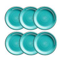 Desserttellerset Lumaca Steinzeug, Türkis, 6-Teilig - Türkis, Basics, Keramik (19,5/2,5cm) - Mäser